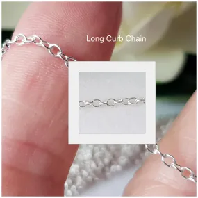 Chains - Long Curb Diamond Cut Chain Genuine Sterling Silver Unfinished | Jewellery Making Supply