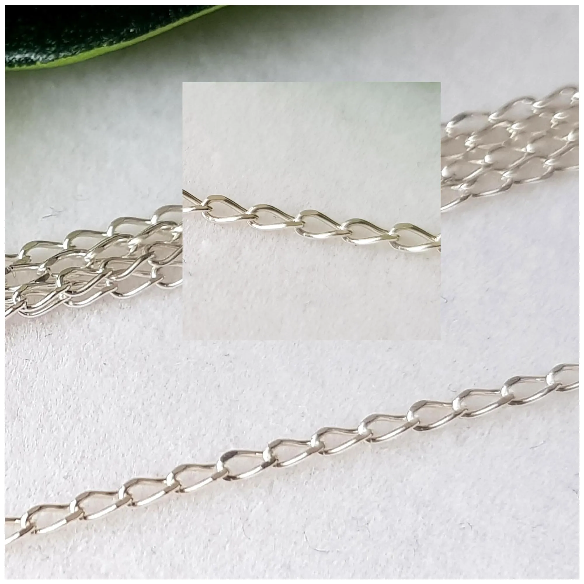 Chains - Long Curb Diamond Cut Chain Genuine Sterling Silver Unfinished | Jewellery Making Supply