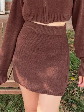 Chocolate Knit Skirt