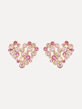 Crystal Heart Clip-On Earrings