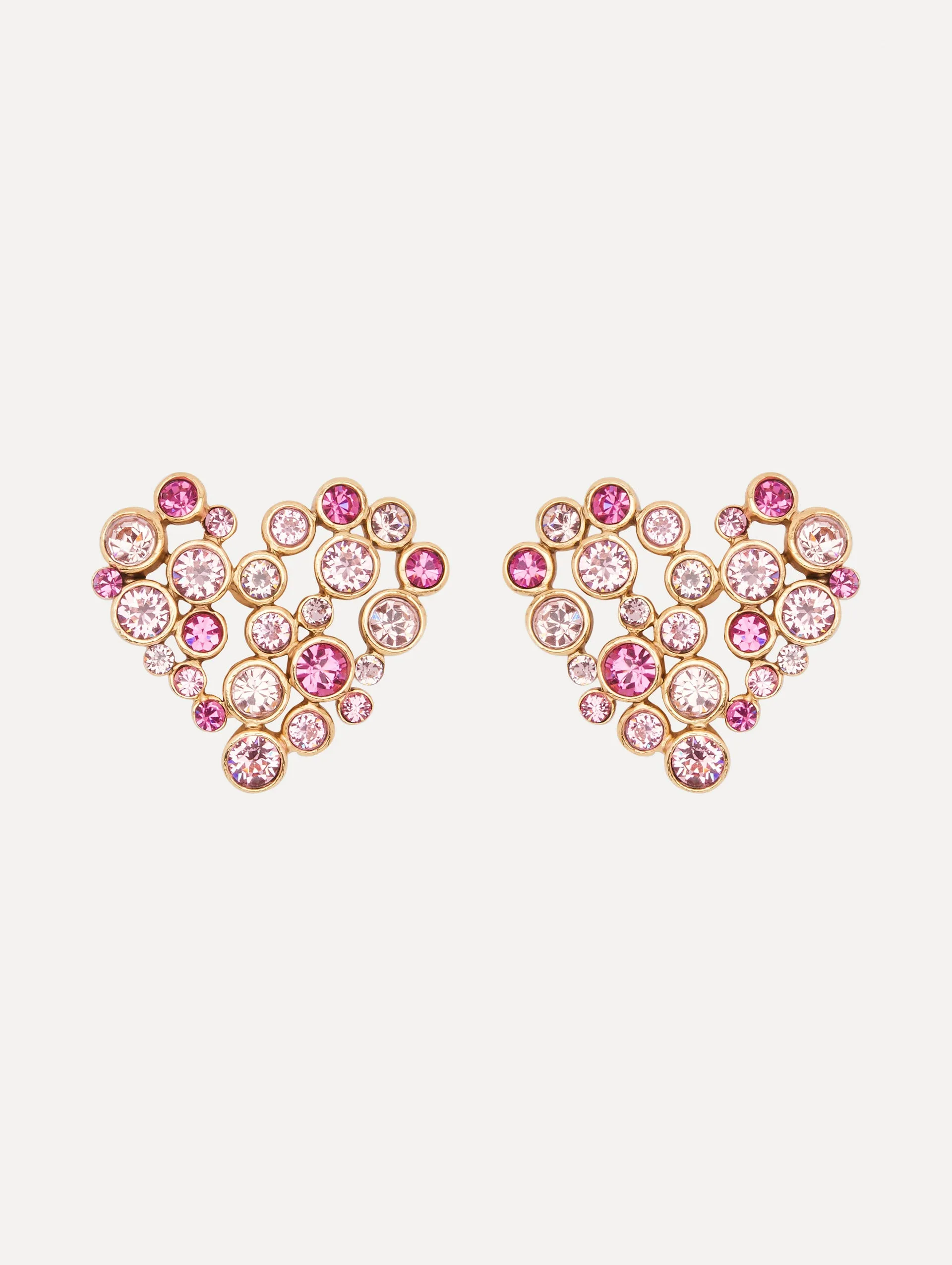 Crystal Heart Clip-On Earrings