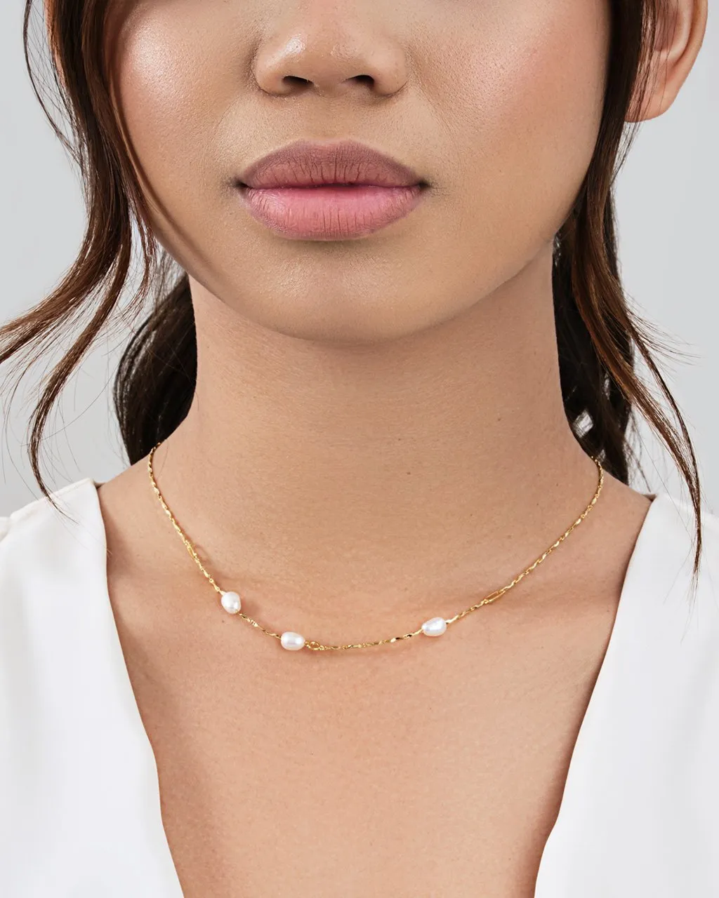 Dainty Pearl Chain Necklace