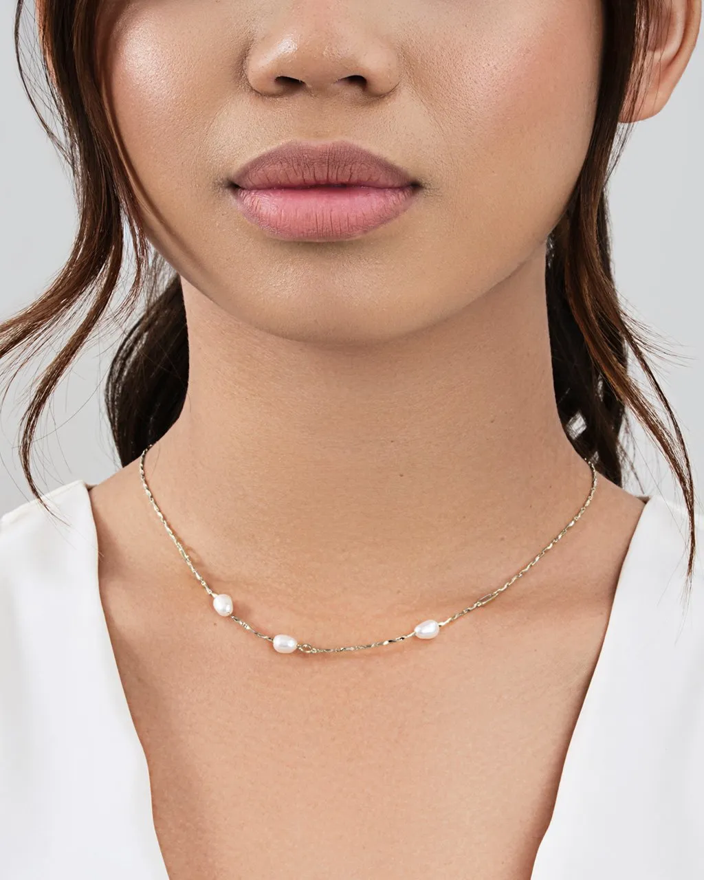 Dainty Pearl Chain Necklace