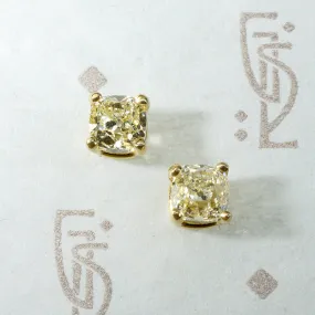 Dazzling Antique Diamonds in 18k Gold Stud Earrings