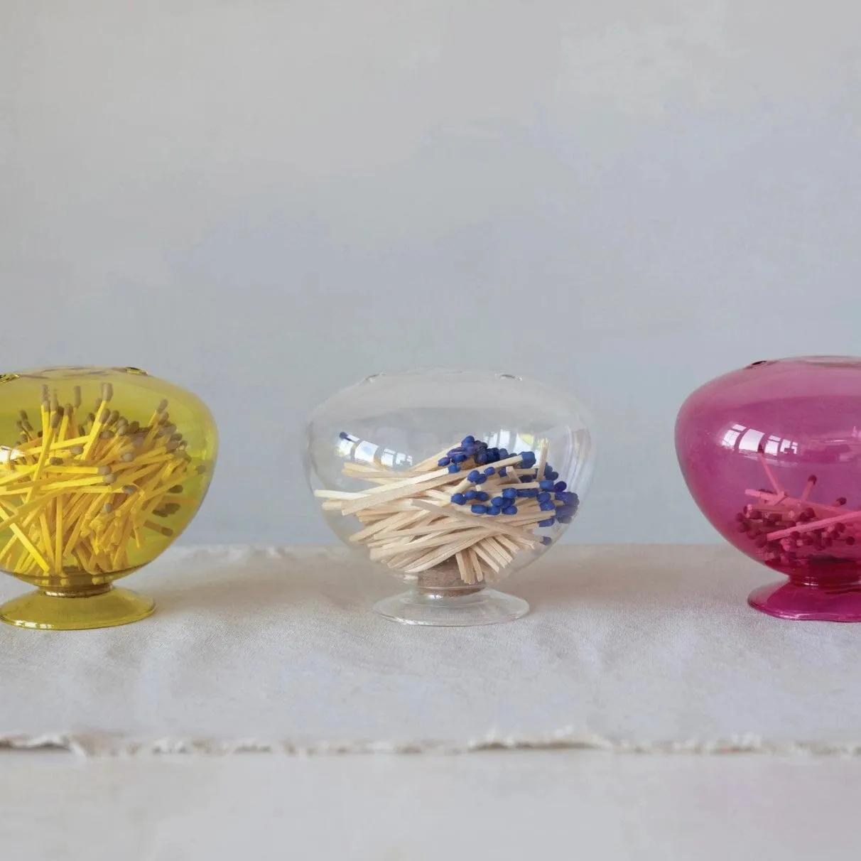 Deco Glass Matchstick Holder