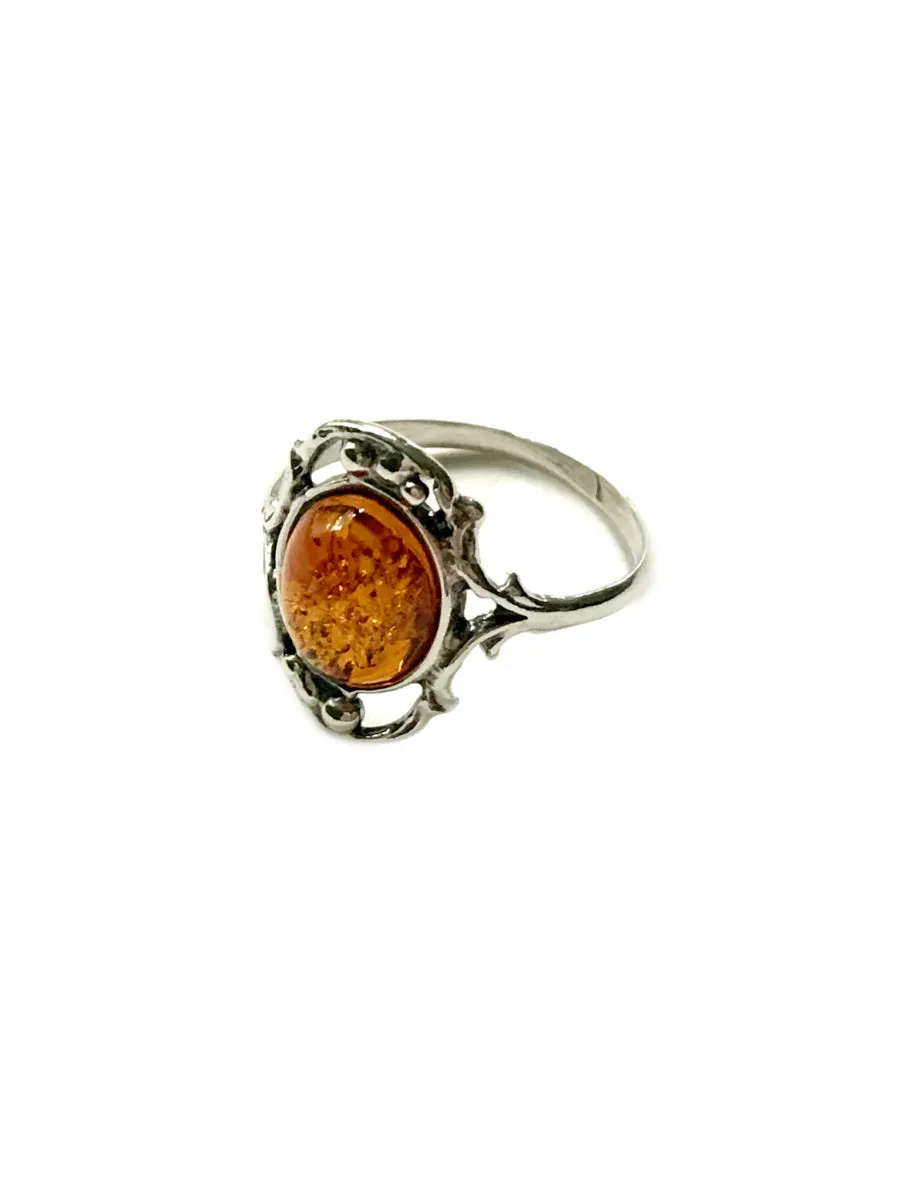 Detailed Amber Ring