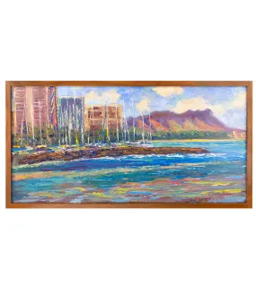 Diamond head from Magic Island by Mark Brown