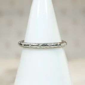 Engraved 18k White Gold Wedding Band 1934