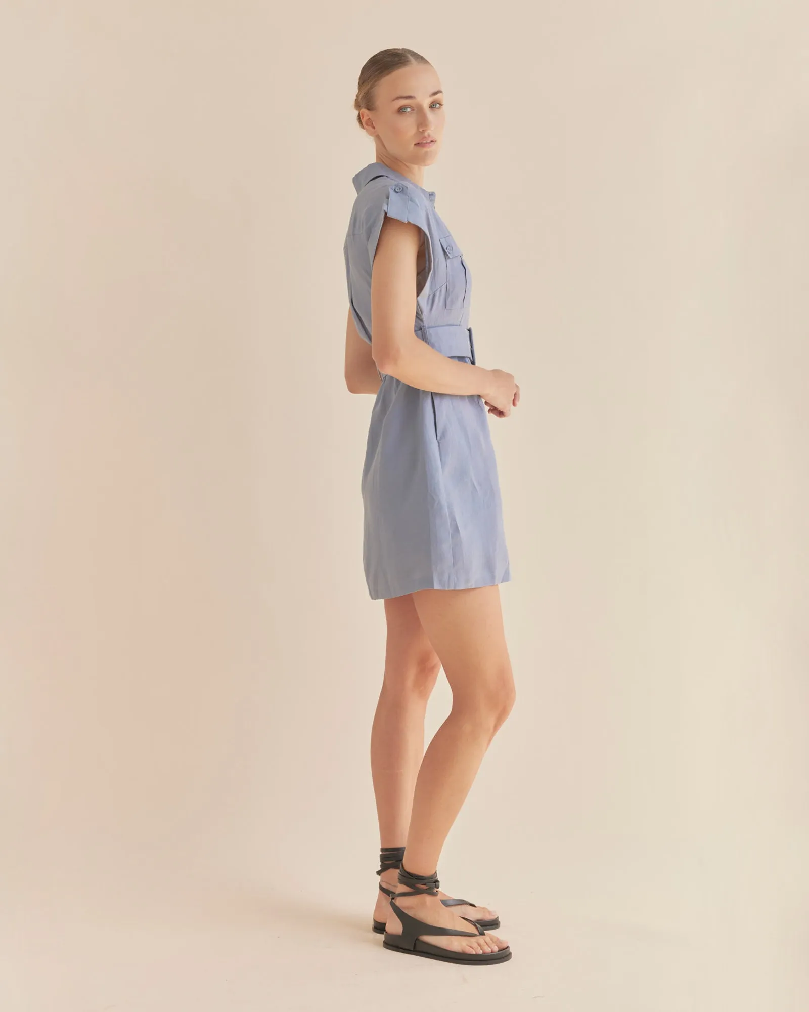 Esra Utility Mini Dress - Lazuli