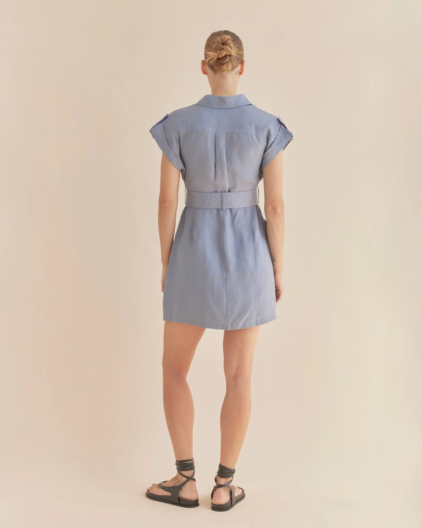 Esra Utility Mini Dress - Lazuli