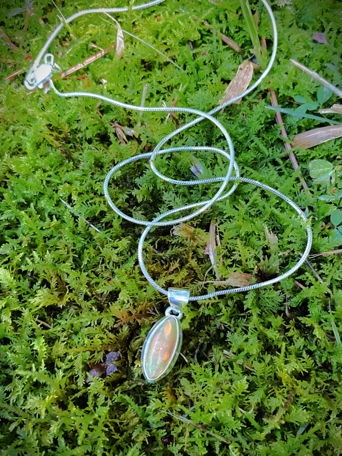 Ethiopian Opal Pendant Necklace