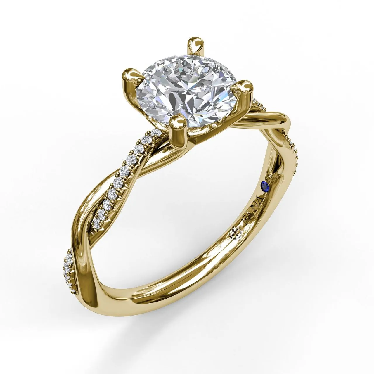 Fana Gold And Diamond Twist Engagement Ring 3901