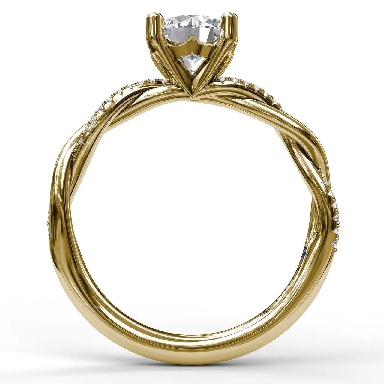 Fana Gold And Diamond Twist Engagement Ring 3901