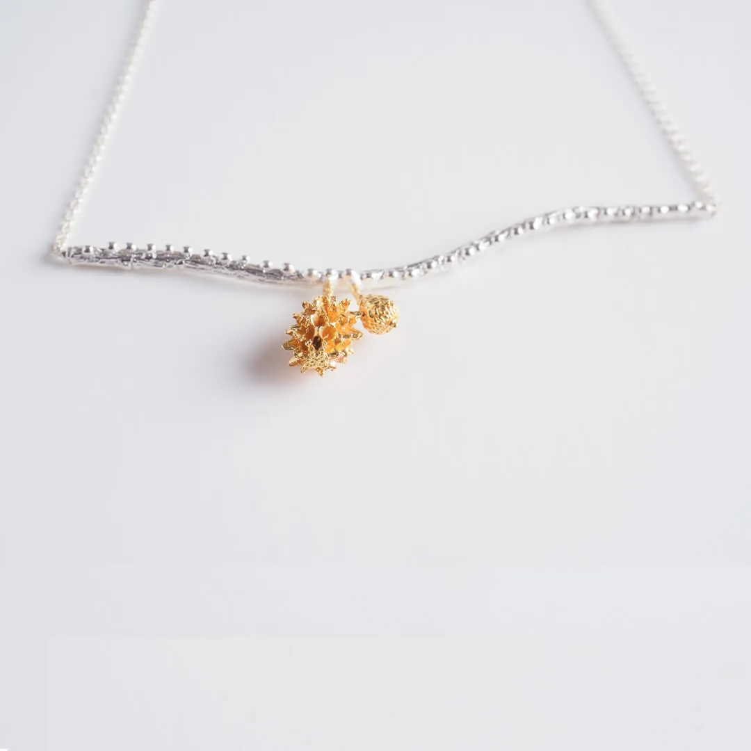 Forest joy branch - sparkling necklace - silver 925 - gold & silver plated