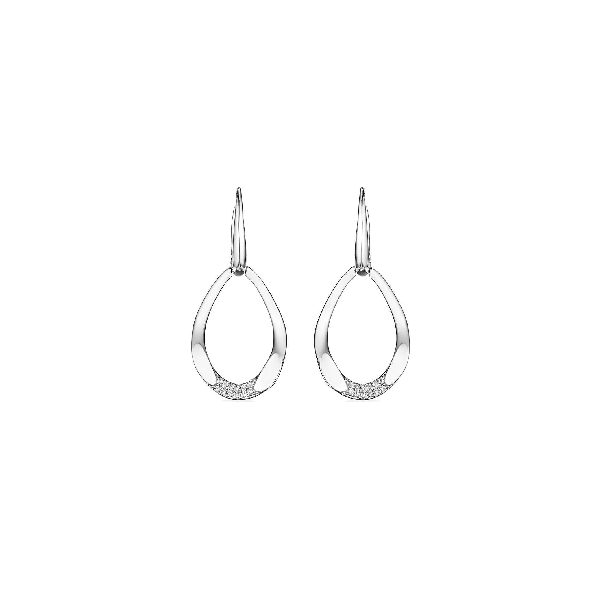 Gaia Small Drop Hoop Earrings with Diamonds