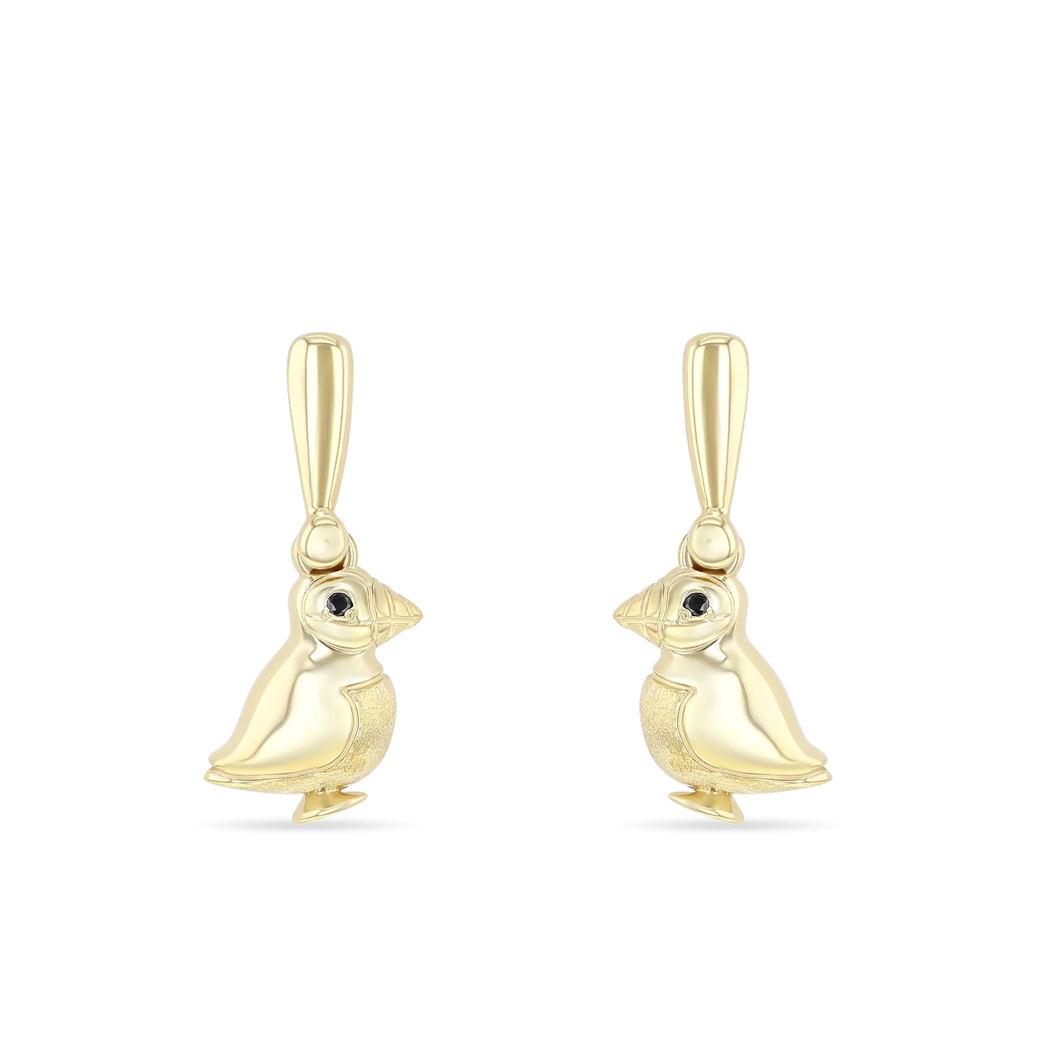 George the Puffin Earrings - 9ct Yellow Gold