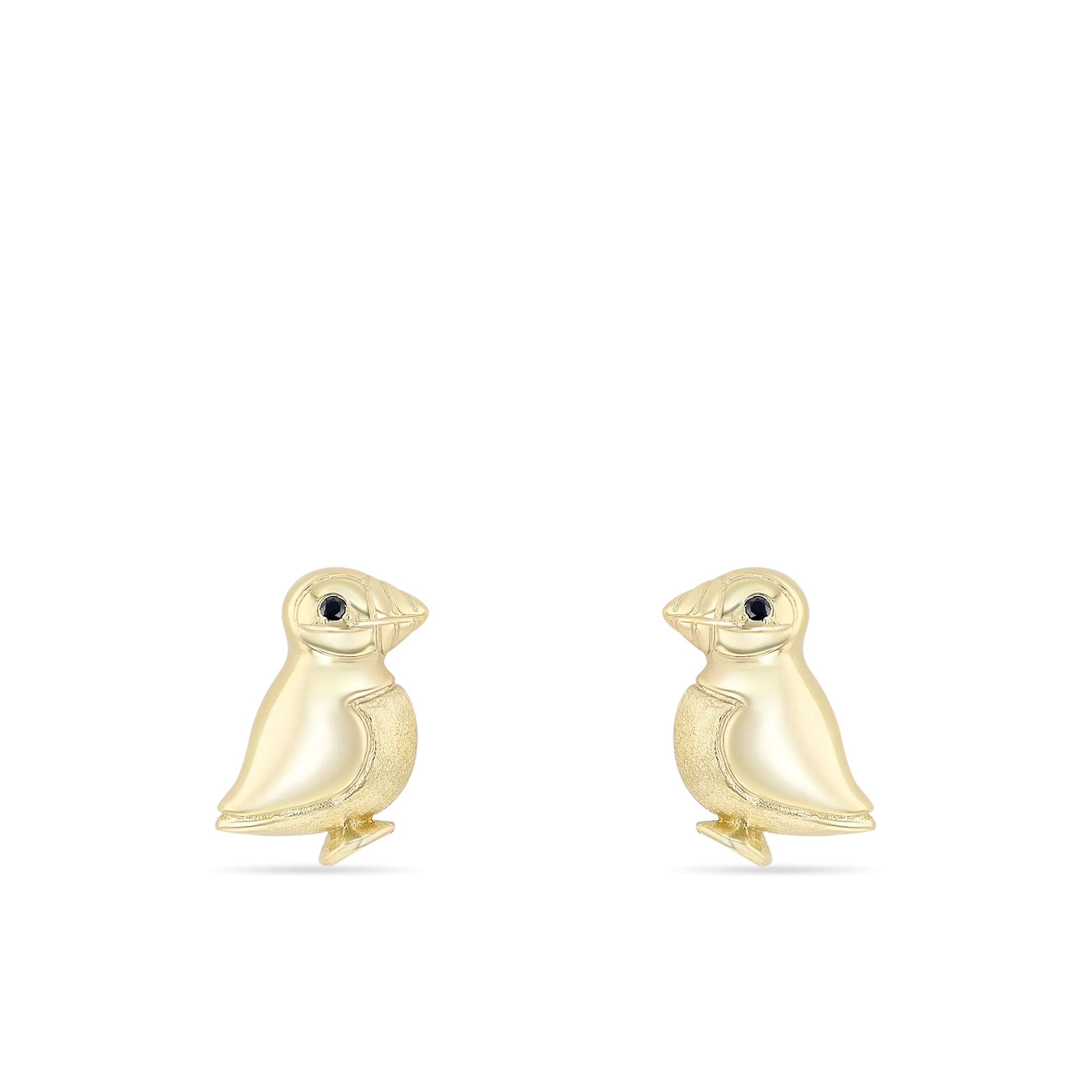 George the Puffin Earrings - 9ct Yellow Gold