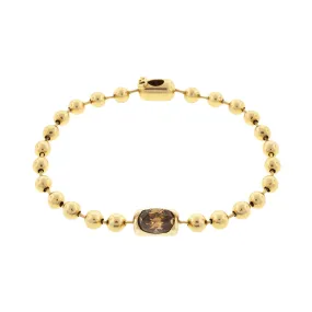 Gold Ball Bracelet With Champagne Diamond