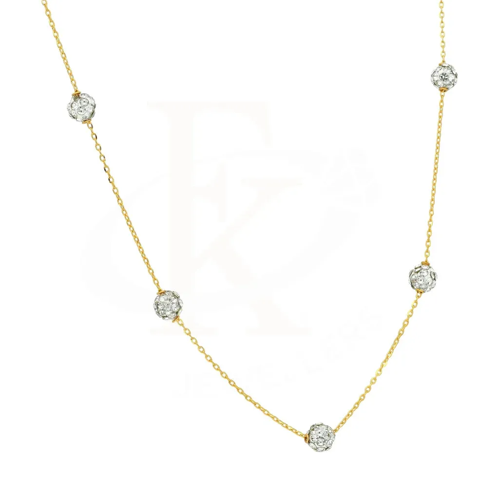 Gold Ball Shaped Necklace 21KT - FKJNKL21K2875