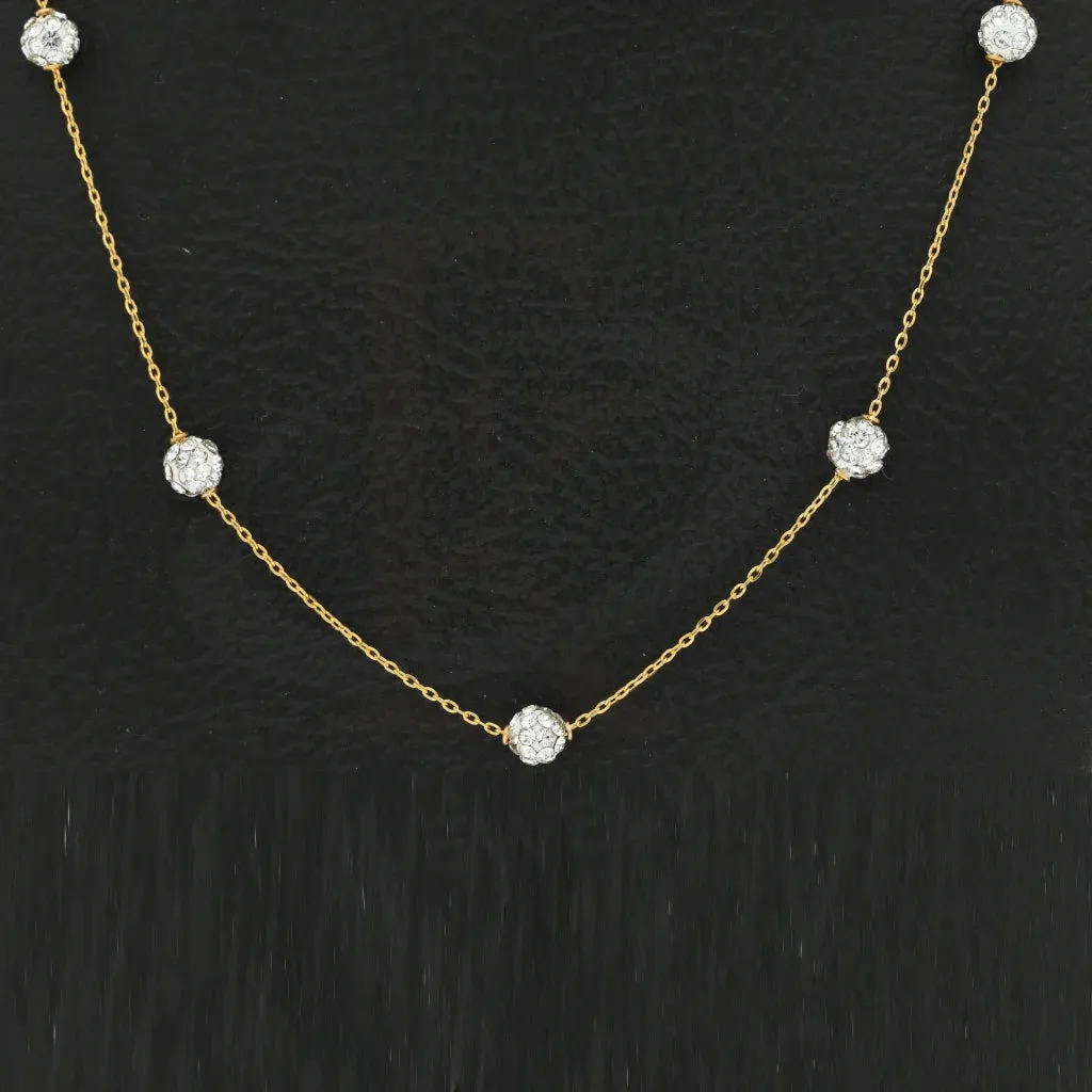 Gold Ball Shaped Necklace 21KT - FKJNKL21K2875