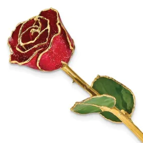 GOLD DIPPED RED GLITTER ROSE