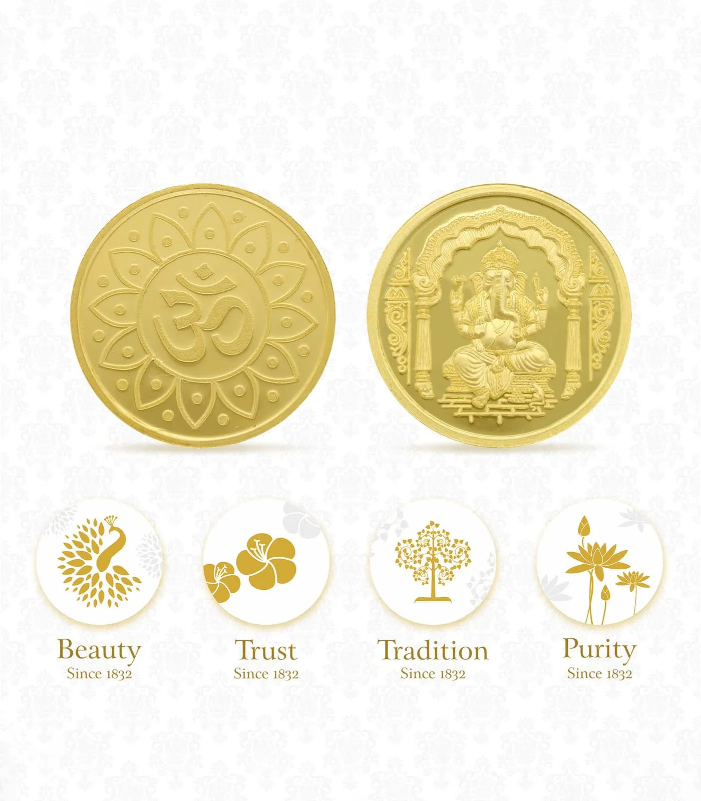 Gold Ganpati Coin-1GM