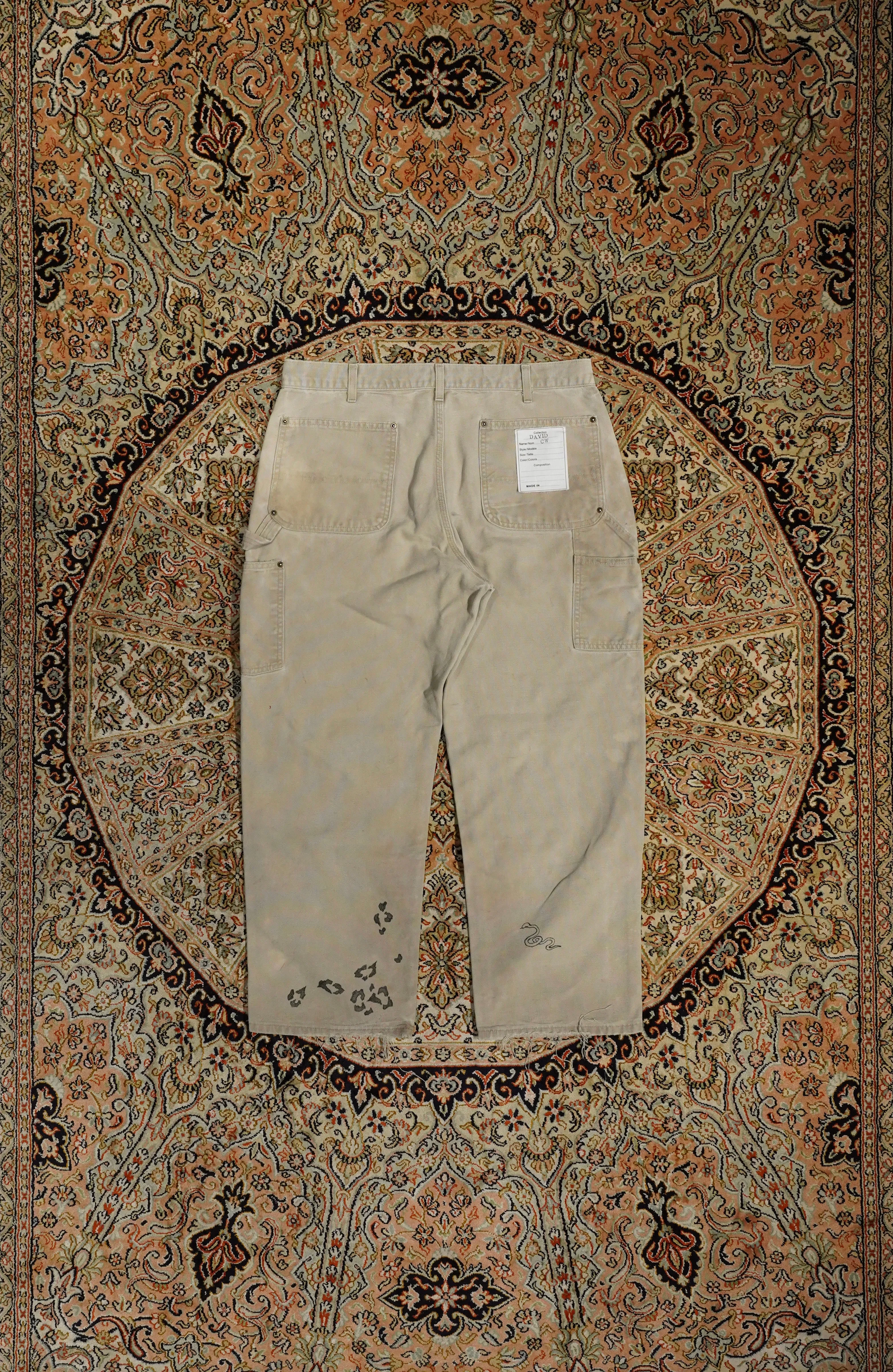 HANDPAINT WORKER PANTS (#A NATURAL)