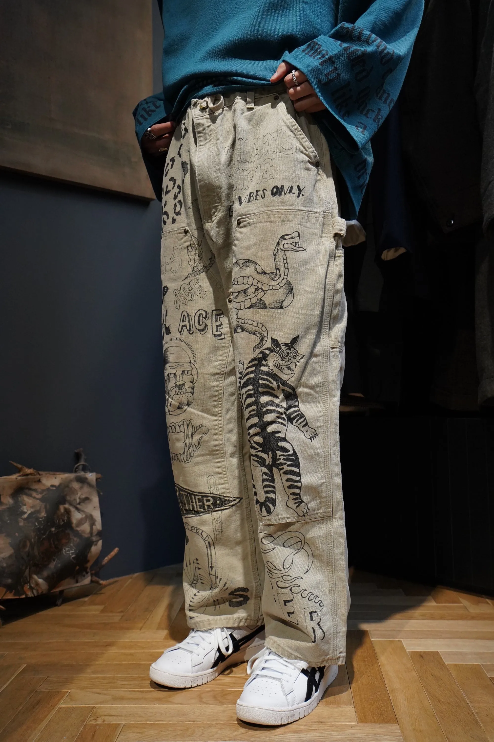 HANDPAINT WORKER PANTS (#A NATURAL)