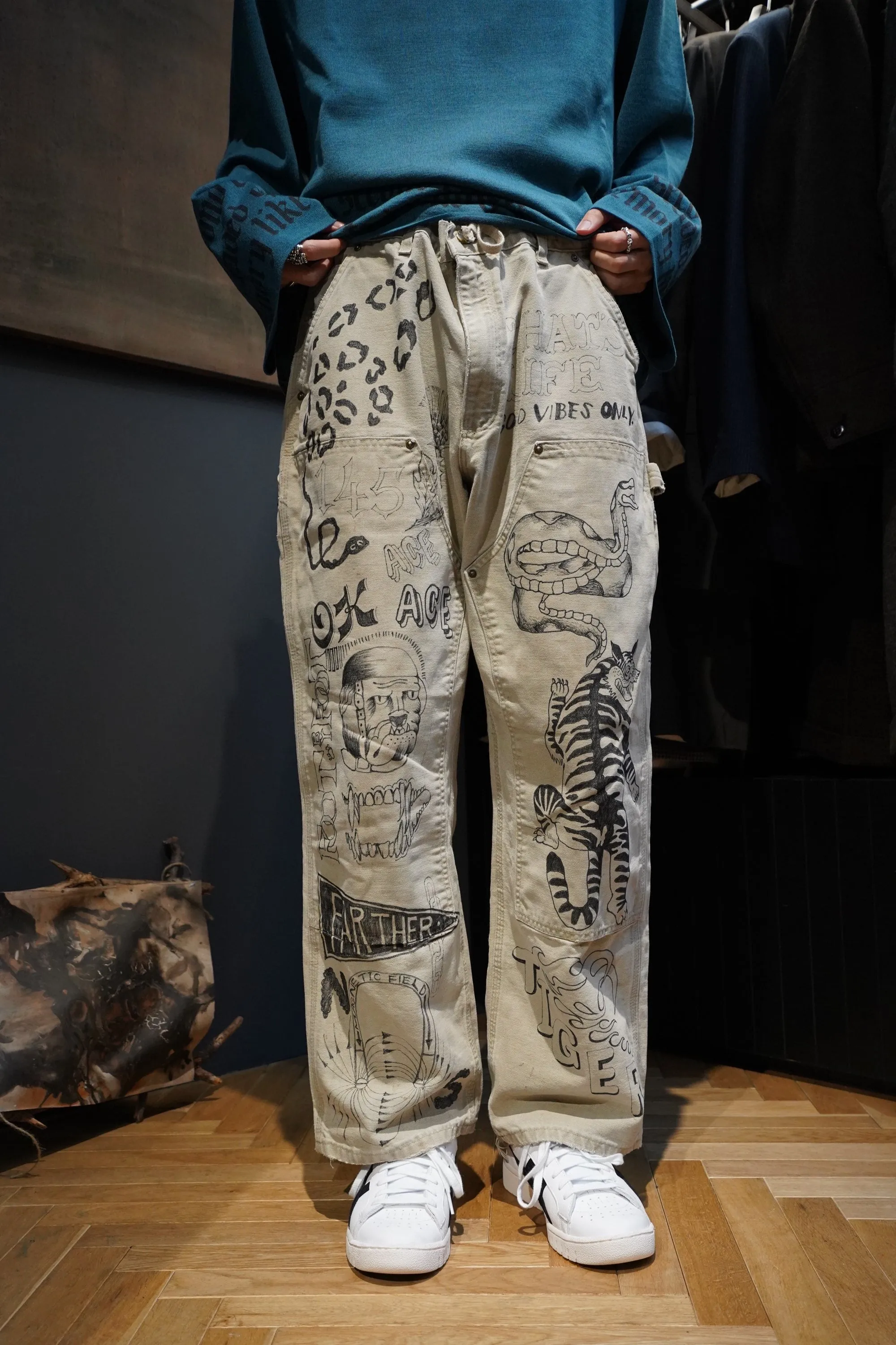 HANDPAINT WORKER PANTS (#A NATURAL)