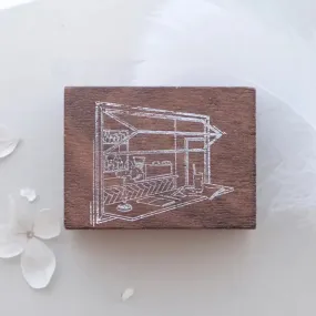 Happy Corner Rubber Stamp