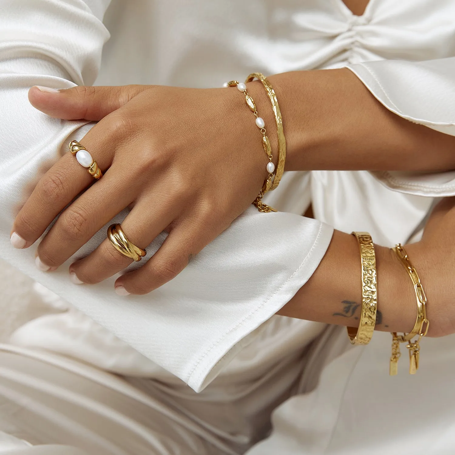 Helios Gold Cuff Bracelet