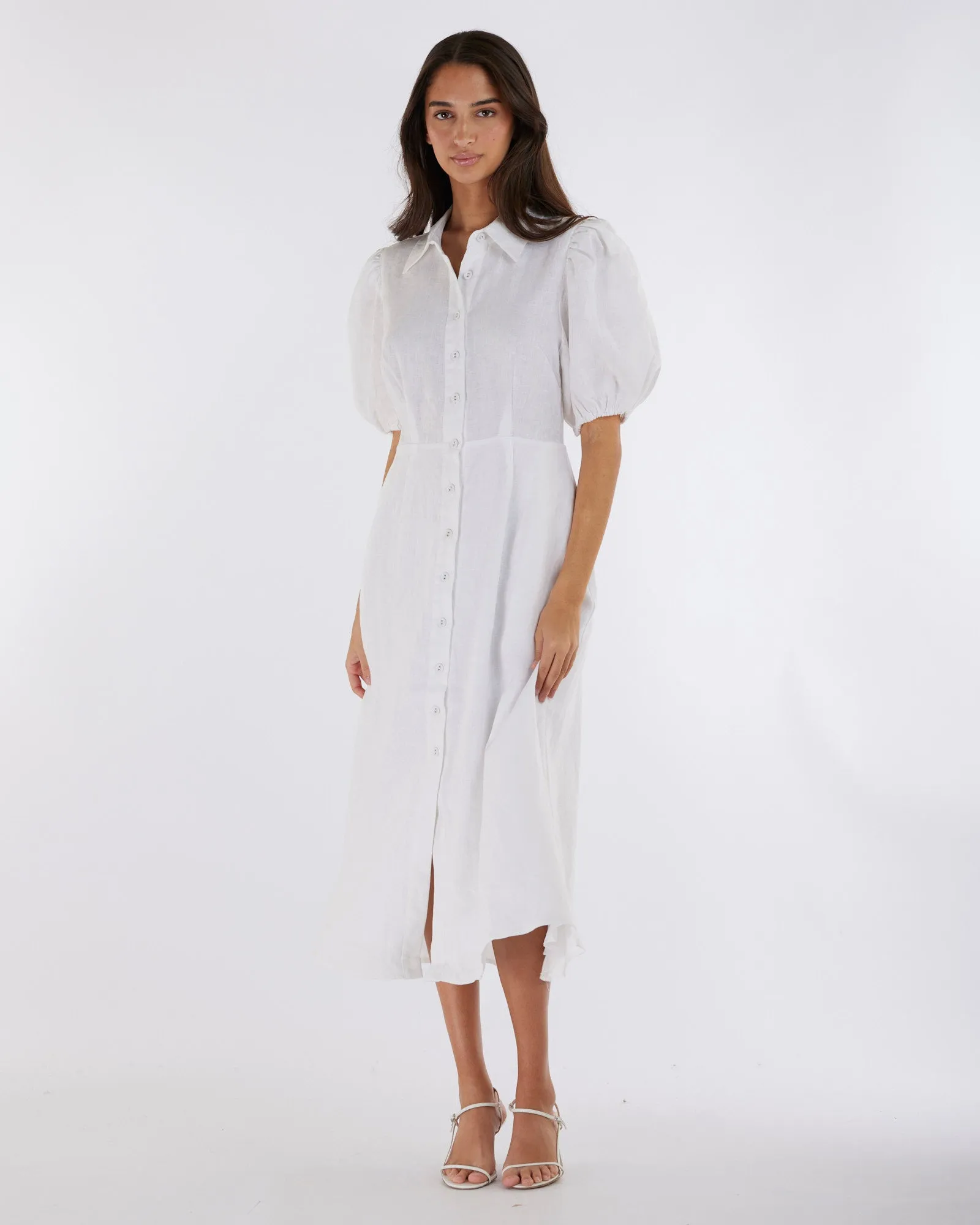 Julius Linen Midi Dress - White