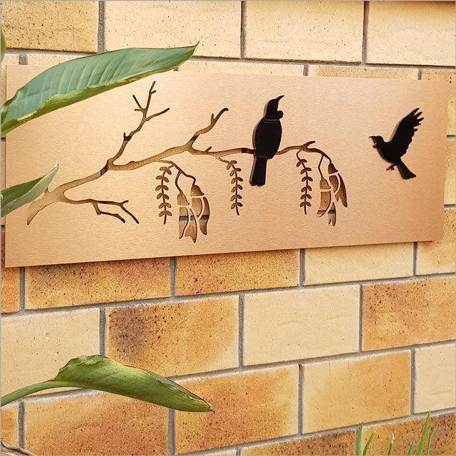 Large Tui on Kowhai Wall Panel