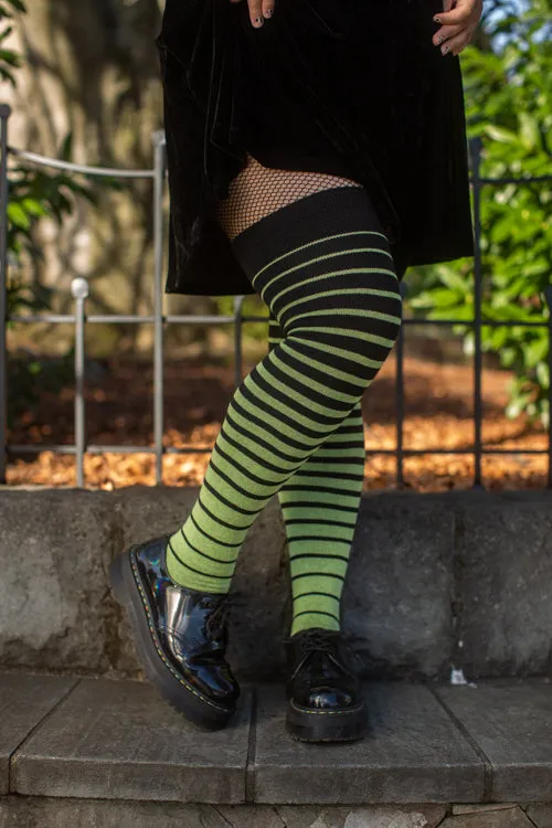 Longer Gradient Stripe Extraordinary Thigh High