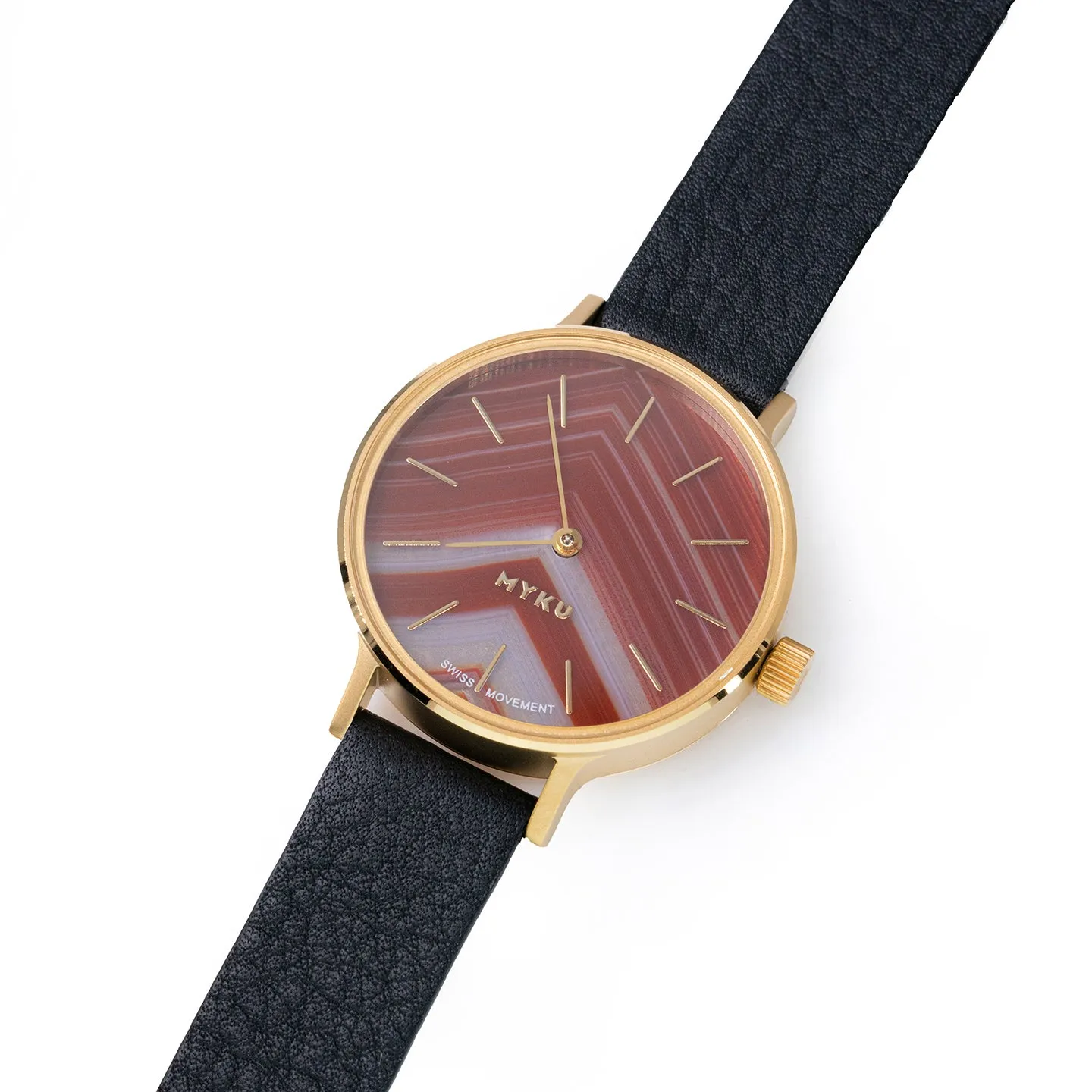 MYKU Sardonyx Gold 32mm Watch