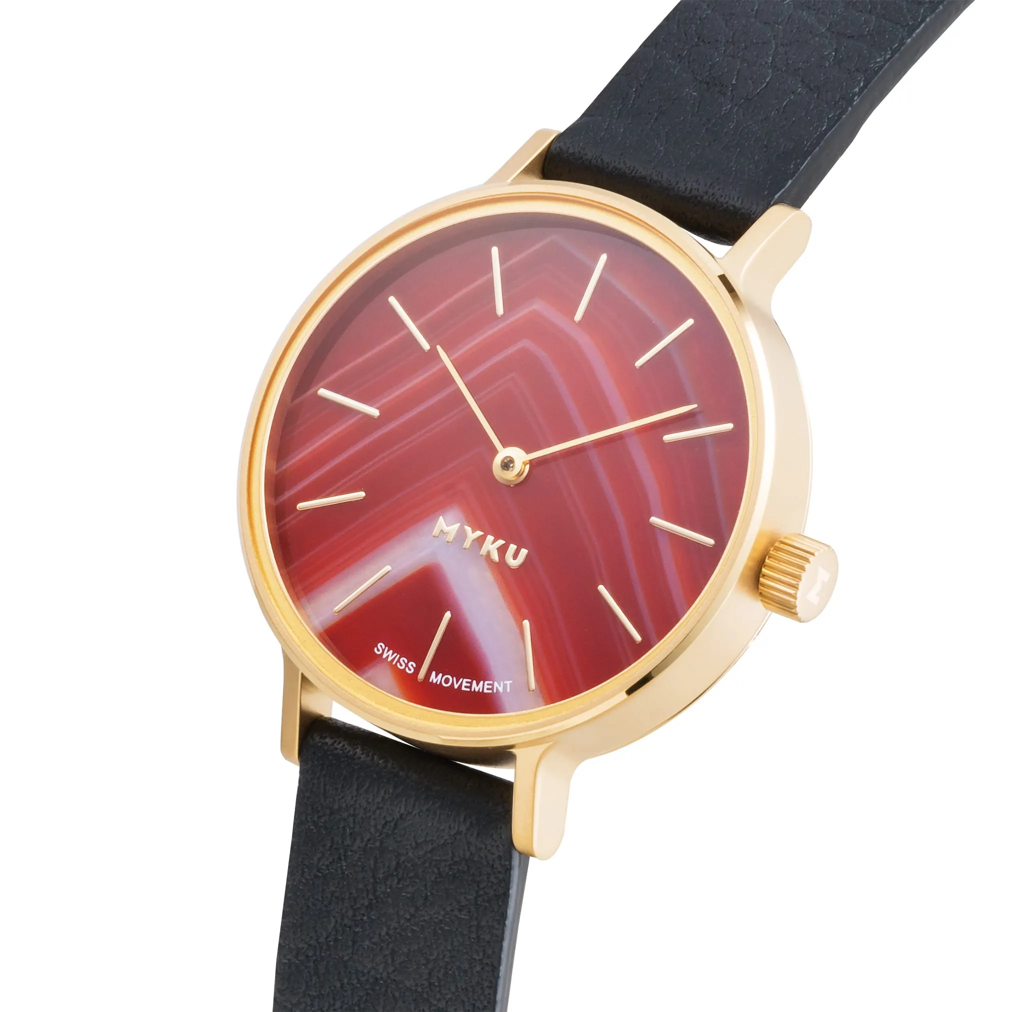 MYKU Sardonyx Gold 32mm Watch