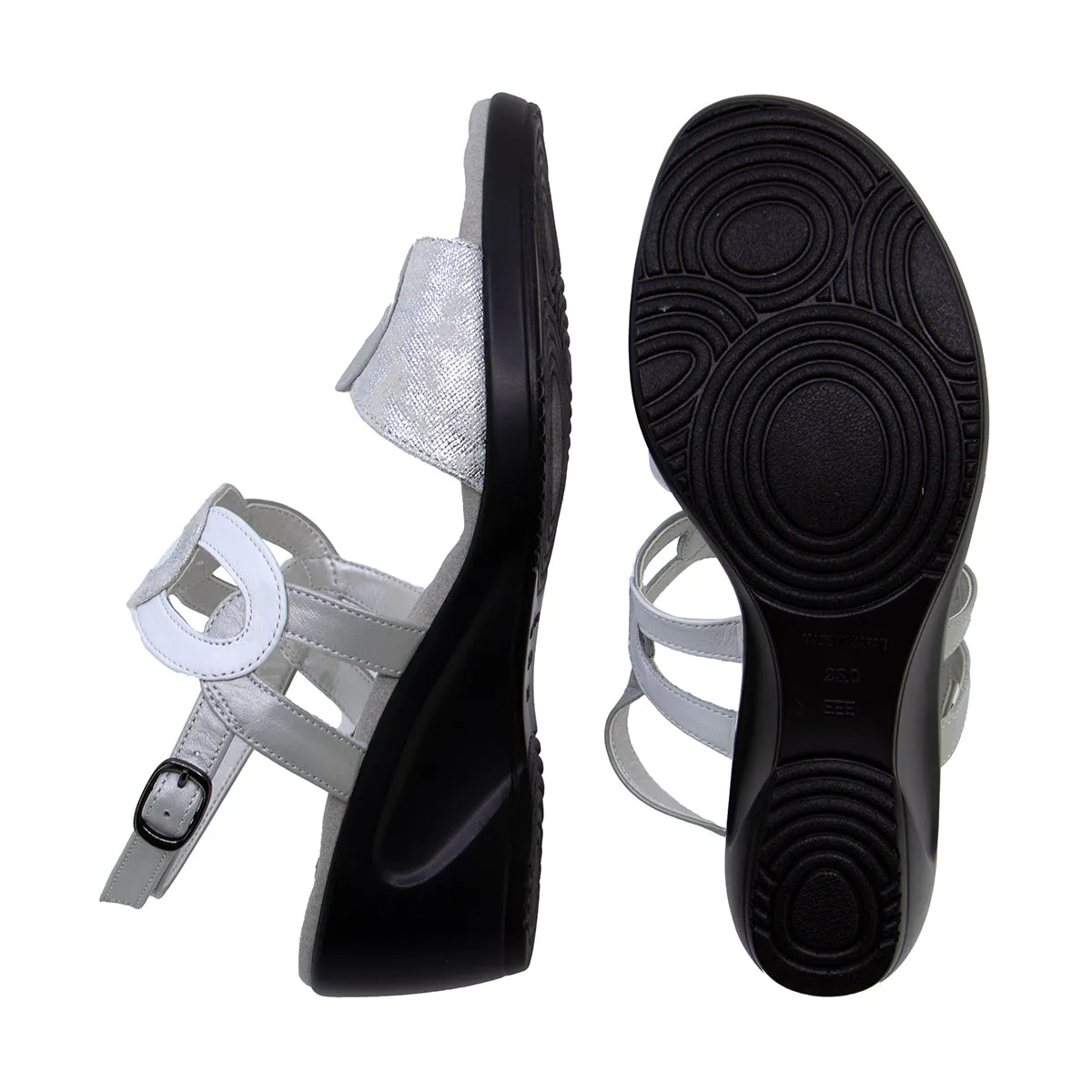 Nanae White Combi Soft Walking Sandals