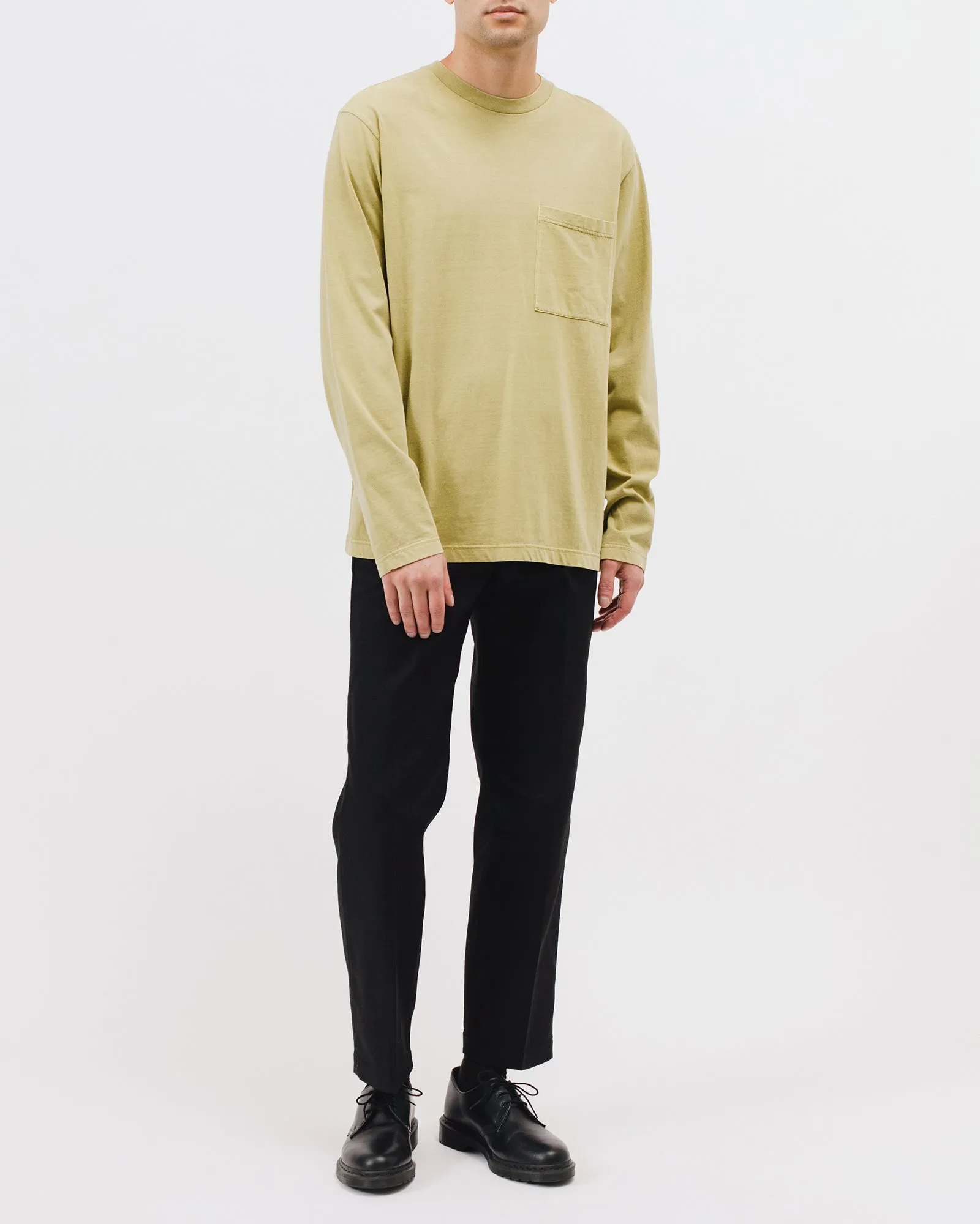 Natural Dyed Block LS Jersey - Moss