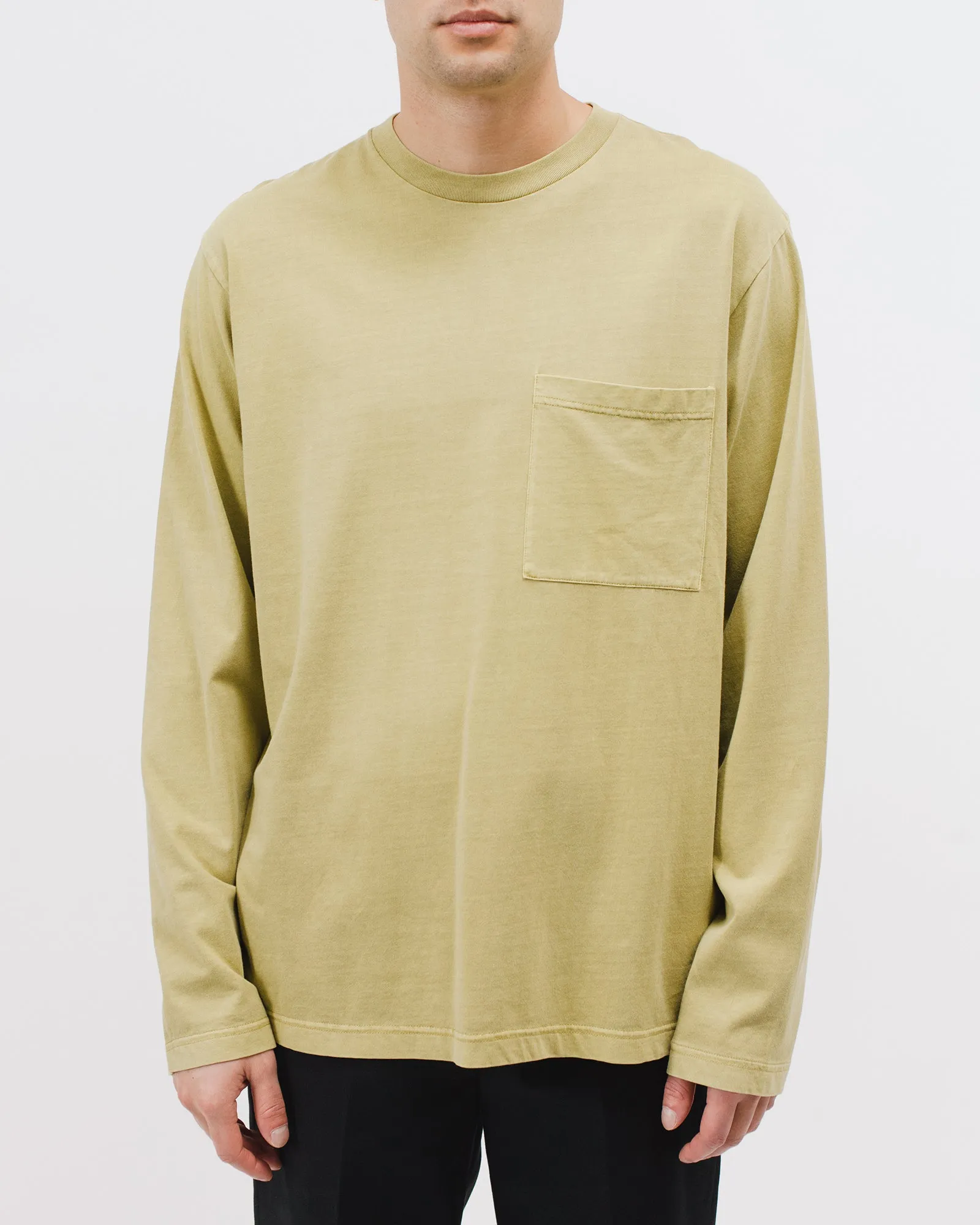 Natural Dyed Block LS Jersey - Moss