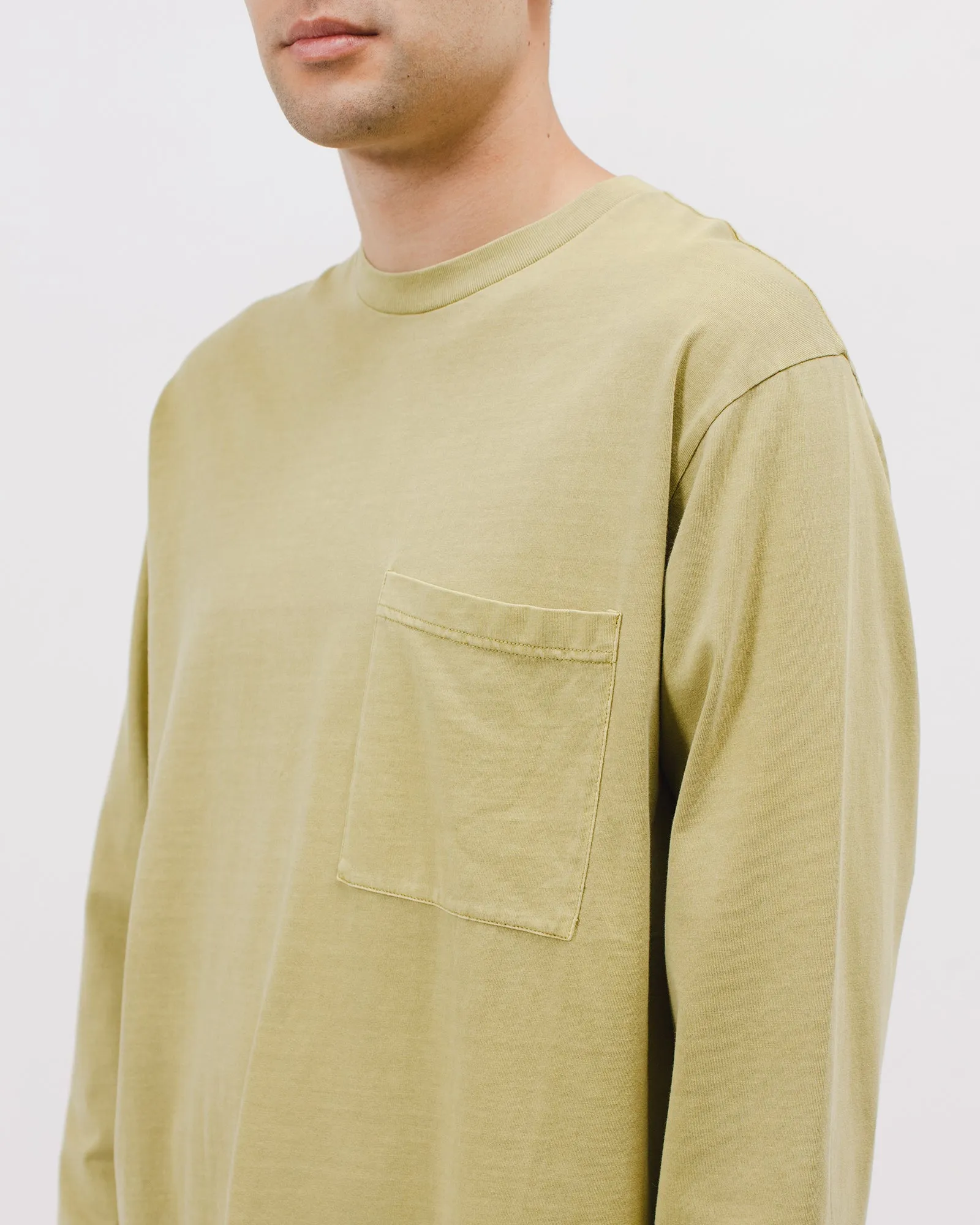 Natural Dyed Block LS Jersey - Moss