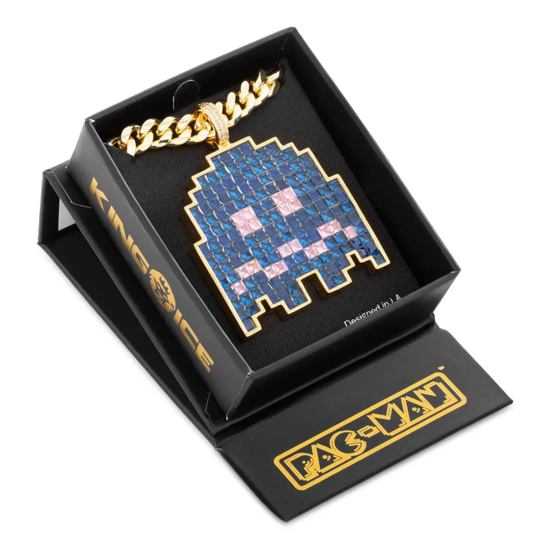 PAC-MAN x King Ice - Pixel Turn-to-Blue Ghost Necklace