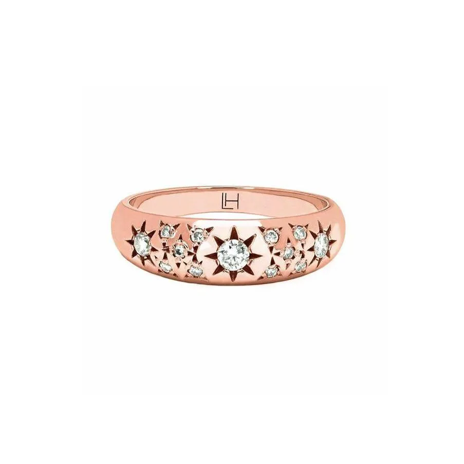 Pavé Star Set Rounded Ring