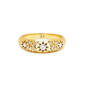 Pavé Star Set Rounded Ring