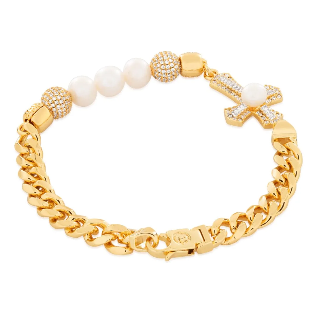 Pearl of Wisdom Cross Bracelet