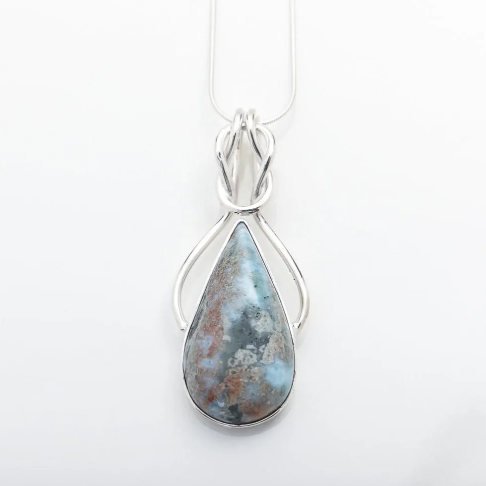 Pink Larimar Specimen Pendant, Dina