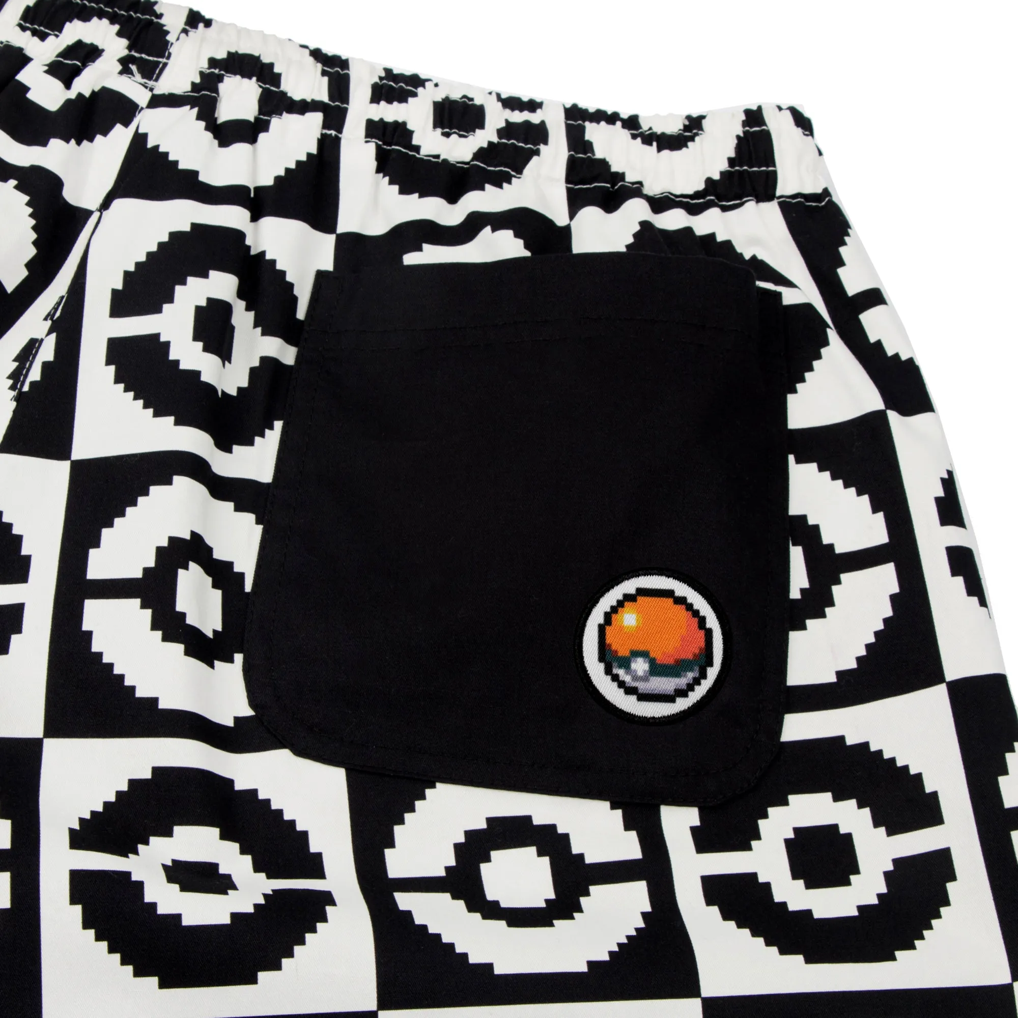 Poké Ball Allover Black & White Shorts