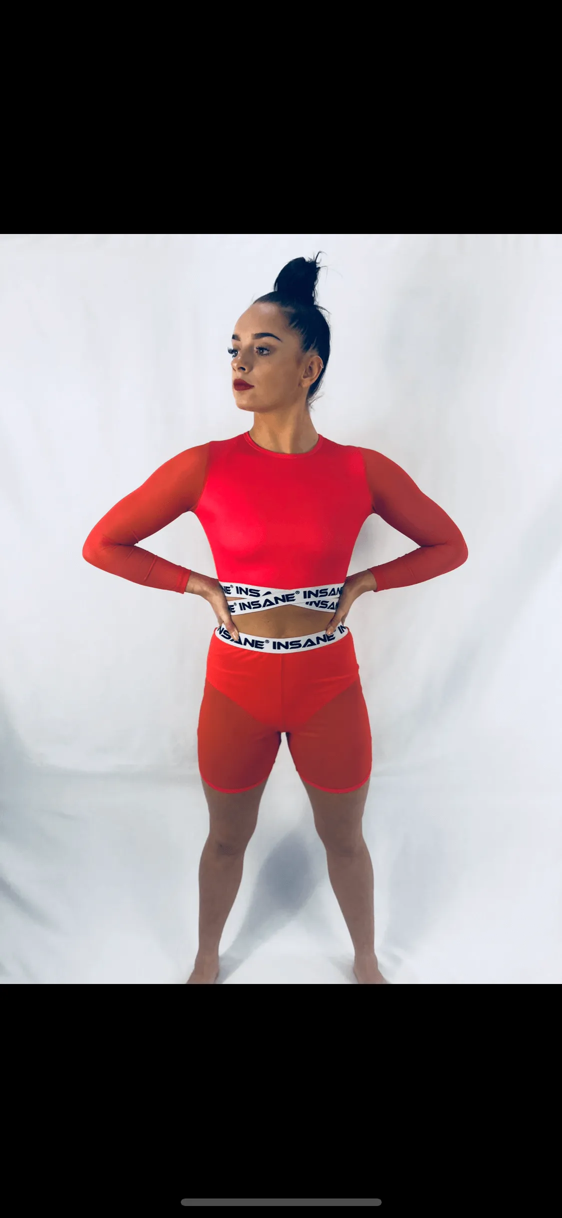 Pre Danced - Insane dancewear - Boyd Fierce crop and shots - Red - CXL