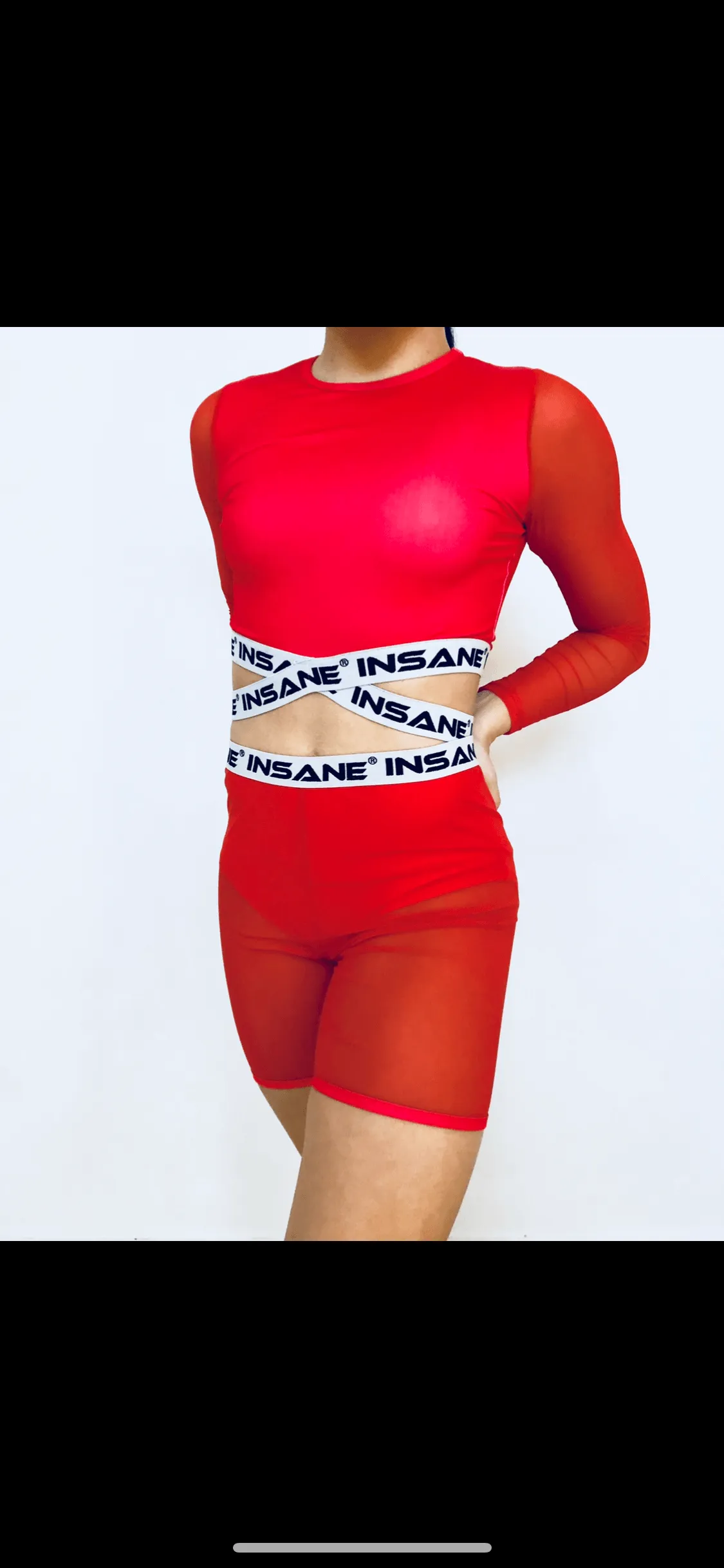 Pre Danced - Insane dancewear - Boyd Fierce crop and shots - Red - CXL