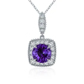 Purple Sapphire and Diamond Pendant