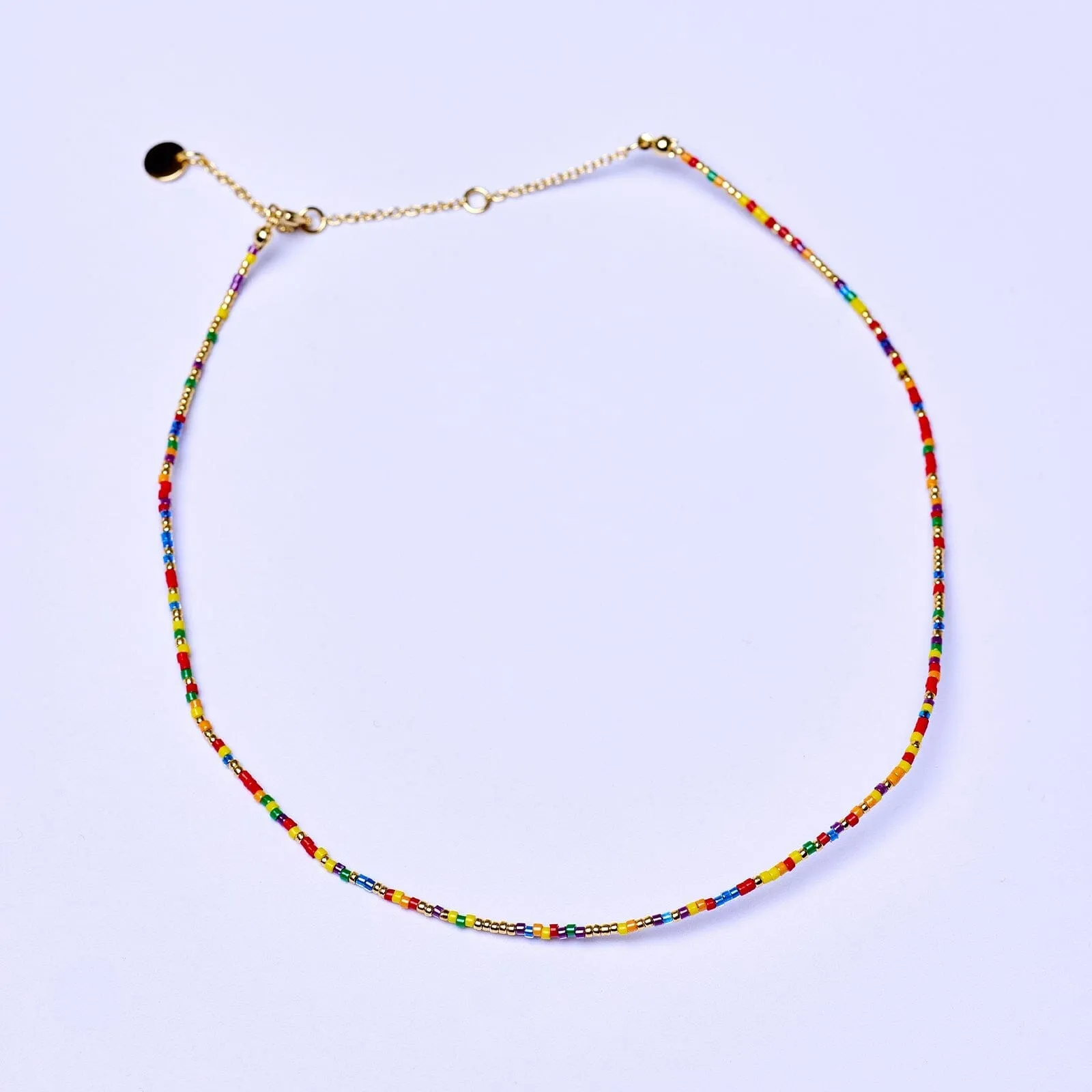 Rainbow Bead Choker